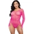 LEG AVENUE - CRYSTALIZED LONG SLEEVE BODYSUIT FUCHSIA