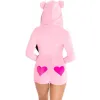 LEG AVENUE - TEDDY BEAR VELVET BODYSUIT PINK M