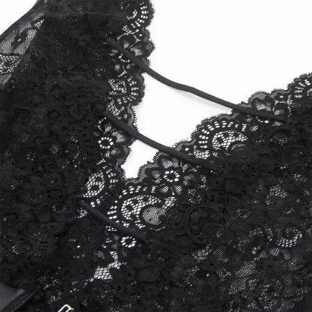 SUBBLIME - 954390 SEXY BODY WITH GARTER BELT BLACK L/XL