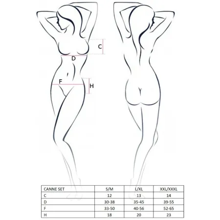 PASSION - WOMAN CANNE SET BLACK SIZE L/XL