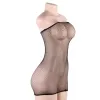 QUEEN LINGERIE - NET BODY DRESS WITH DIAMONDS S/L