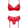 OBSESSIVE - INGRIDIA SET THREE PIECES RED XS/S