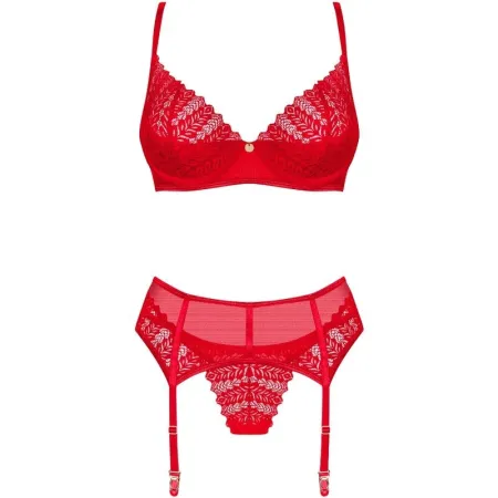 OBSESSIVE - INGRIDIA SET THREE PIECES RED XS/S