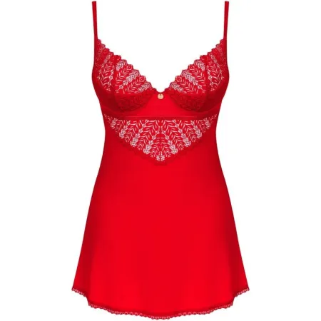 OBSESSIVE - INGRIDIA CHEMISE & THONG RED XS/S