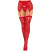 LEG AVENUE - LACE THIGH HIGHS & GARTERBELT RED