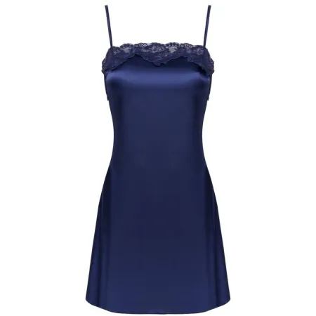 LIVCO CORSETTI FASHION - JACQUELINE LC 90249 DRESSING GOWN + SHIRT + PANTY NAVY BLUE L/XL