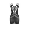 SUBBLIME - 952198 FISHNET DRESS WITH BRILLIANT DIAMONDS BLACK ONE SIZE