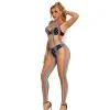 SUBBLIME - 952358 RAINBOW MESH HALTER NECK BODYSTOCKING XS/M