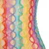 SUBBLIME - 952365 RAINBOW BARE SHOULDER FISHNET DRESS ONE SIZE