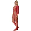 SUBBLIME - 952419 FISHNET BODYSTOCKING WITH DIAMONDS LONG SLEEVE RED XS/M
