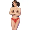 CHILIROSE - CR 4839 CHRISTMAS SET NIPPLE COVERS + PANTIES RED S/M