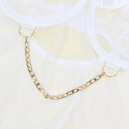 SUBBLIME - 954291 BODY WITH CHAINS + GARTER BELT WHITE L/XL