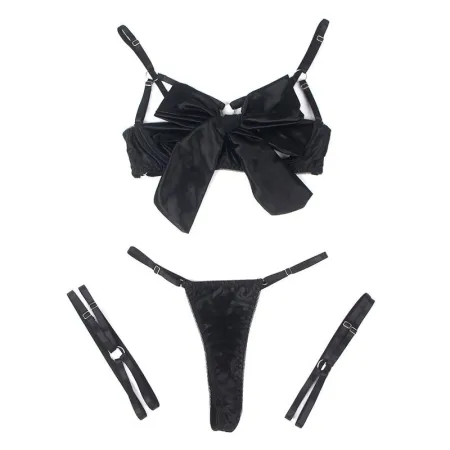 SUBBLIME - 955205 BRA SET WITH ADJUSTABLE BLACK BOW L/XL