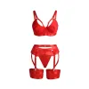 SUBBLIME - 955267 RED BONDAGE BRA WITH GARTER SET L/XL