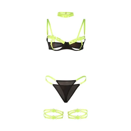 SUBBLIME - 955281 BRA SET WITH NECKLACE AND LEG DETAILS FLUORESCENT GREEN L/XL