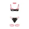SUBBLIME - 955298 BRA SET WITH NECKLACE AND LEG DETAILS FLUORESCENT PINK S/M