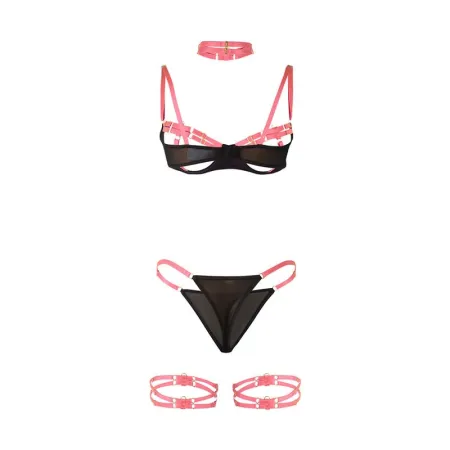 SUBBLIME - 955298 BRA SET WITH NECKLACE AND LEG DETAILS FLUORESCENT PINK S/M