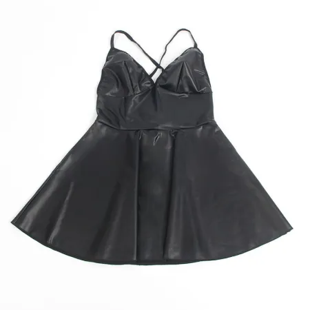 SUBBLIME - 955373 DRESS WITH BLACK LEATHER STRAPS S/M