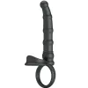 PRETTY LOVE - TATUM VIBRATING PENIS RING WITH PLUG 10 VIBRATIONS BLACK