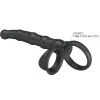 PRETTY LOVE - TATUM VIBRATING PENIS RING WITH PLUG 10 VIBRATIONS BLACK