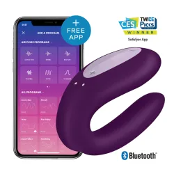 SATISFYER - DOUBLE JOY CON APP PURPLE