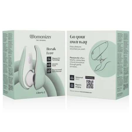 WOMANIZER - LIBERTY 2 CLITORIS STIMULATOR & STIMULATING WAVES LIGHT GREEN