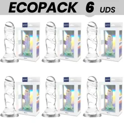 ECOPACK 6 UNITS - X-RAY CLEAR TRANSPARENT DILDO 12 CM -O- 2.6 CM