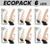 ECOPACK 6 UNITS - BASECOCK REALISTIC VIBRATOR REMOTE CONTROL FLESH 19 CM -O- 4 CM