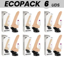ECOPACK 6 UNITS - BASECOCK REALISTIC VIBRATOR REMOTE CONTROL FLESH 19 CM -O- 4 CM