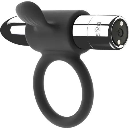 BLACK&SILVER - CAMERON RECHARGEABLE VIBRATING RING SILVER