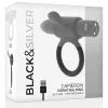 BLACK&SILVER - CAMERON RECHARGEABLE VIBRATING RING BLACK