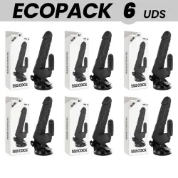 ECOPACK 6 UNITS - BASECOCK REALISTIC VIBRATOR REMOTE CONTROL BLACK 18.5 CM -O- 4CM