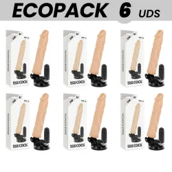 ECOPACK 6 UNITS - BASECOCK REALISTIC VIBRATOR REMOTE CONTROL FLESH 21 CM -O- 4 CM