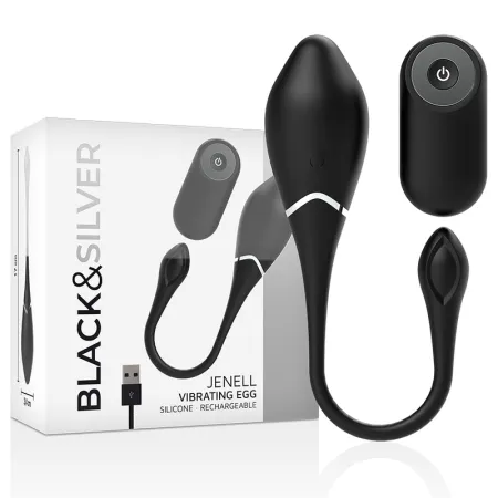 BLACK&SILVER - JENELL RECHARGEABLE VIBRATING EGG