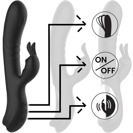 BLACK&SILVER - JAMIE STIMULATING VIBE SILICONE RECHARGEABLE BLACK