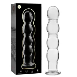 NEBULA SERIES BY IBIZA - MODEL 10 DILDO BOROSILICATE GLASS CLEAR 16.5 CM -O- 3.5 CM