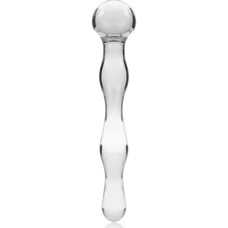 NEBULA SERIES BY IBIZA - MODEL 13 DILDO BOROSILICATE GLASS CLEAR 18 CM -O- 3.5 CM