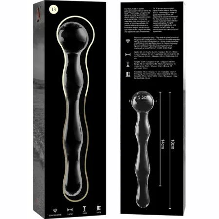 NEBULA SERIES BY IBIZA - MODEL 13 DILDO BOROSILICATE GLASS CLEAR 18 CM -O- 3.5 CM