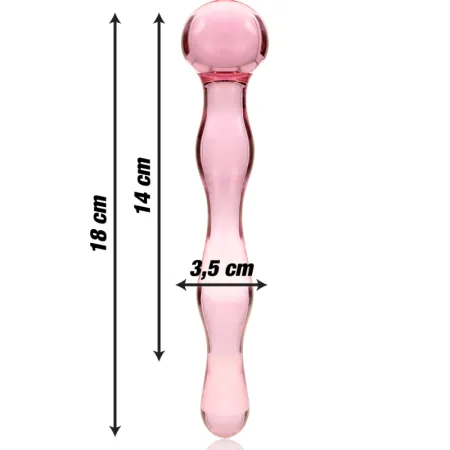 NEBULA SERIES BY IBIZA - MODEL 13 DILDO BOROSILICATE GLASS PINK 18 CM -O- 3.5 CM