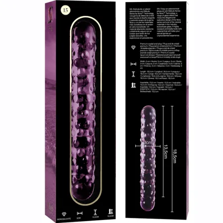 NEBULA SERIES BY IBIZA - MODEL 15 DILDO BOROSILICATE GLASS PINK 18.5 CM -O- 3 CM