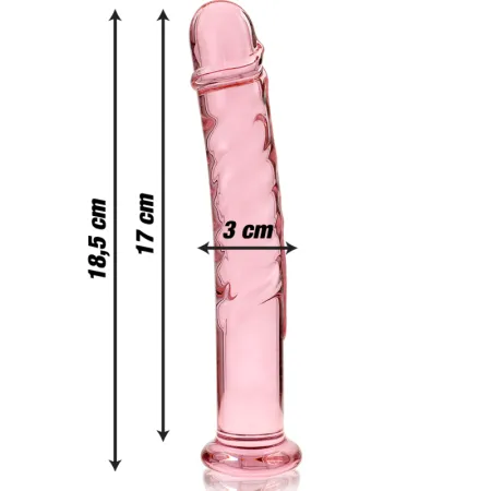 NEBULA SERIES BY IBIZA - MODEL 16 DILDO BOROSILICATE GLASS PINK 18.5 CM -O- 3 CM