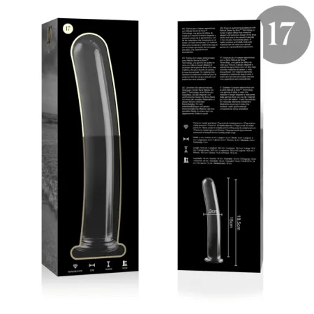 NEBULA SERIES BY IBIZA - MODEL 17 DILDO BOROSILICATE GLASS CLEAR 18.5 CM -O- 3 CM