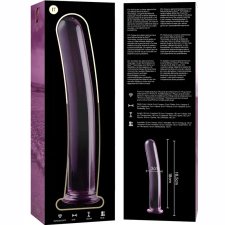 NEBULA SERIES BY IBIZA - MODEL 17 DILDO BOROSILICATE GLASS PINK 18.5 CM -O- 3 CM