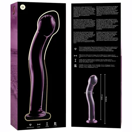 NEBULA SERIES BY IBIZA - MODEL 18 DILDO BOROSILICATE GLASS PINK 18.5 CM -O- 3.5 CM