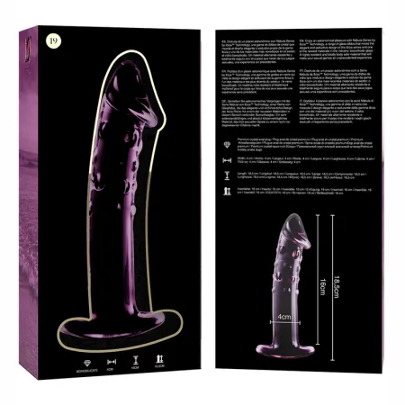 NEBULA SERIES BY IBIZA - MODEL 19 DILDO BOROSILICATE GLASS PINK 18.5 CM -O- 4 CM