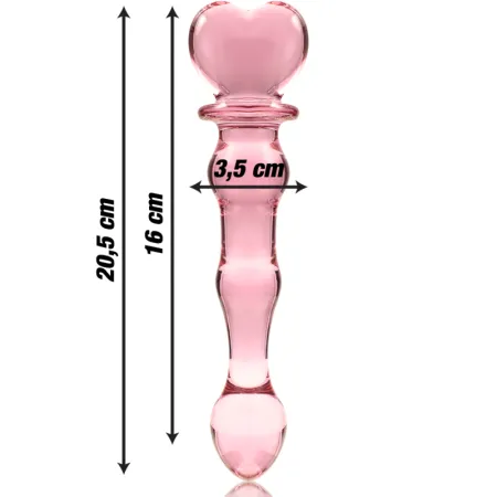 NEBULA SERIES BY IBIZA - MODEL 21 DILDO BOROSILICATE GLASS PINK 20.5 CM -O- 3.5 CM
