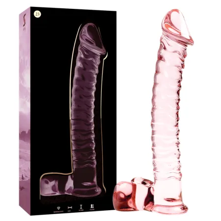 NEBULA SERIES BY IBIZA - MODEL 23 DILDO BOROSILICATE GLASS PINK 21.5 CM -O- 4 CM