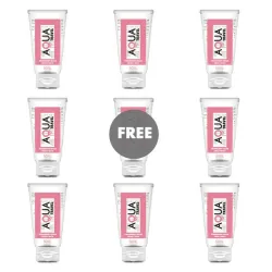 AQUA TRAVEL - STRAWBERRY CREAM FLAVOUR WATERBASED LUBRICANT - 50 ML 8+1 FREE