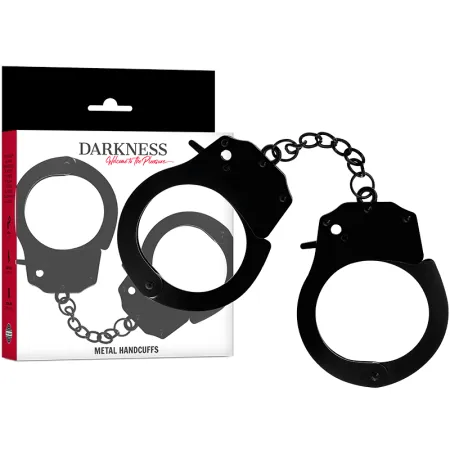 DARKNESS - METAL PLEASURE HANDCUFFS BLACK