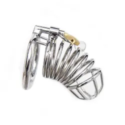 OHMAMA FETISH - METAL CHASTITY LOCKABLE COCK CAGE SIZE M